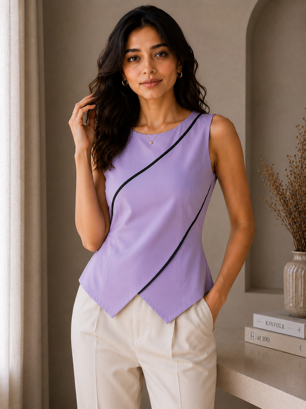 Lilac Contour Panel Top