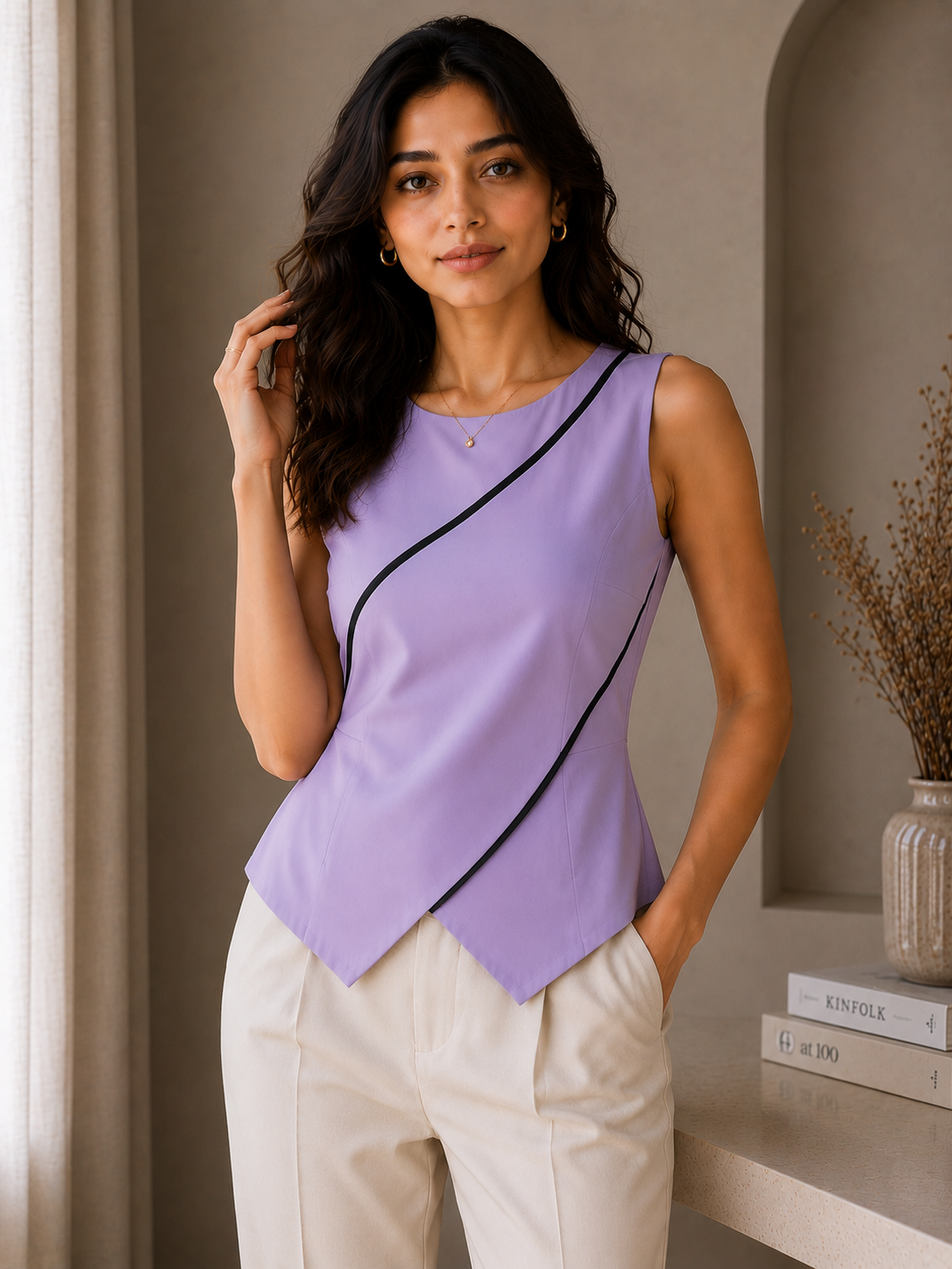 Lilac Contour Panel Top