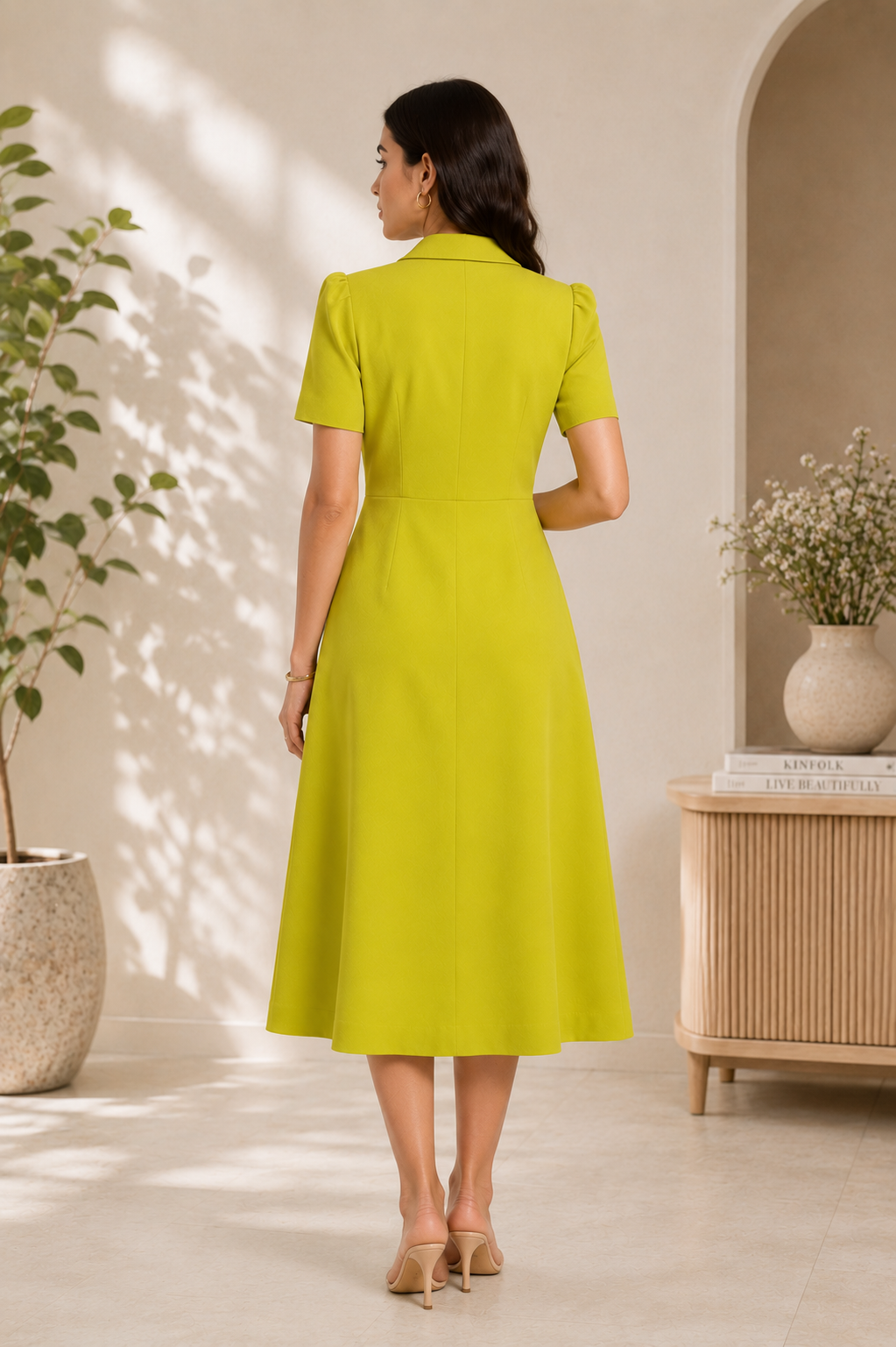 Lime Luxe Collared Dress