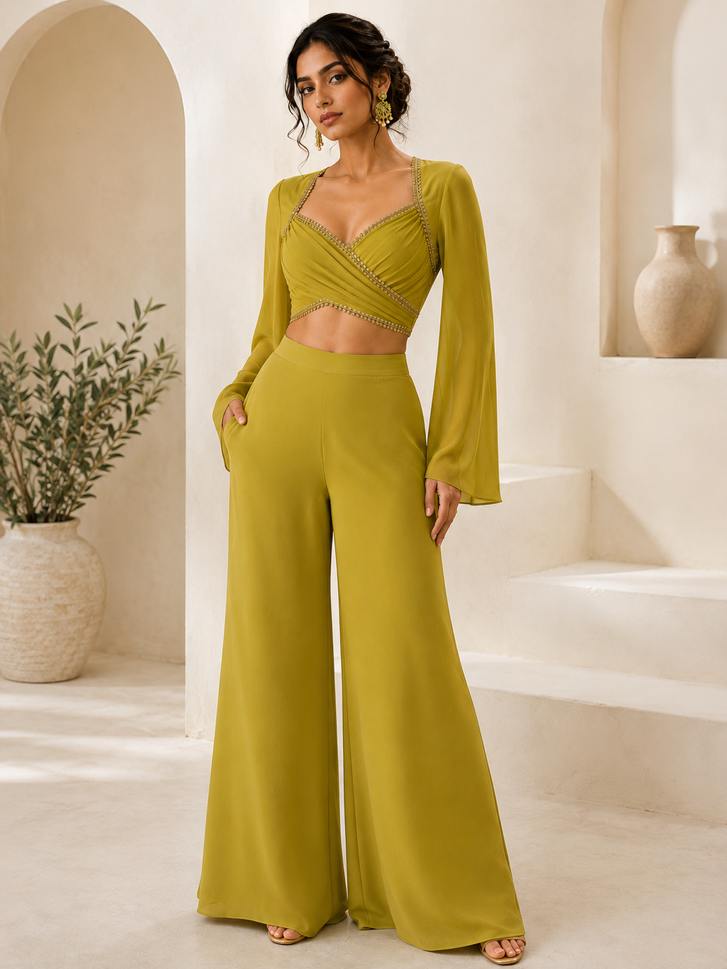 Noor Wrap Palazzo Set