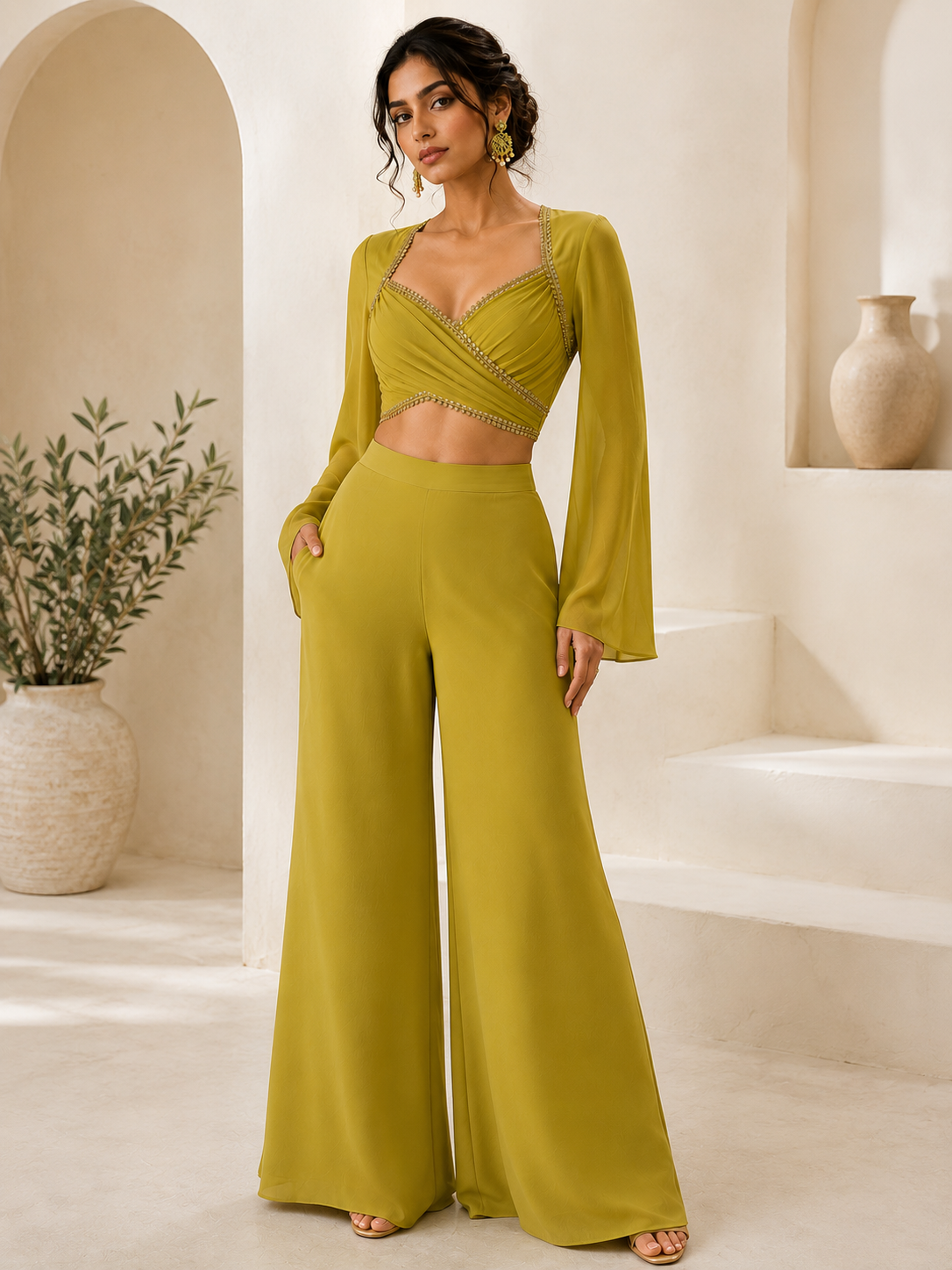 Noor Wrap Palazzo Set