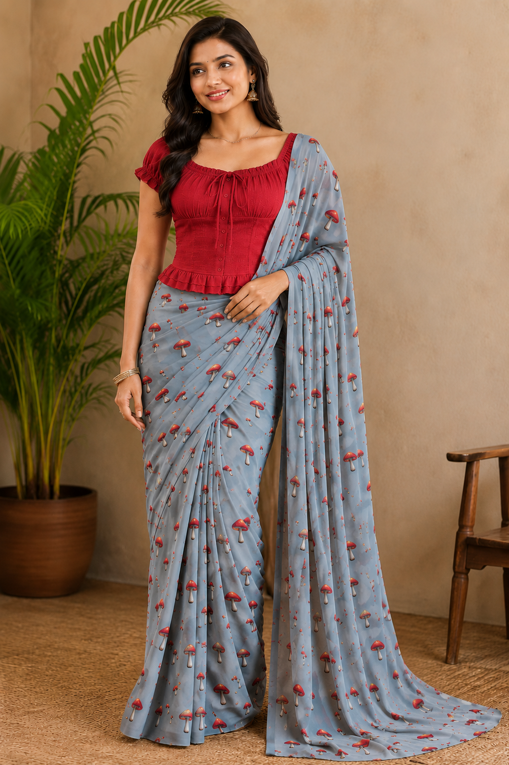 The Enchanted Shroom Saree 🍄