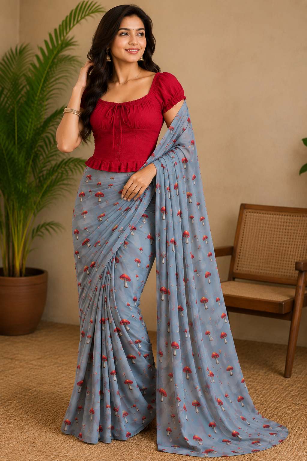 The Enchanted Shroom Saree 🍄