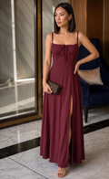 Amora Tie-Front Maxi Dress