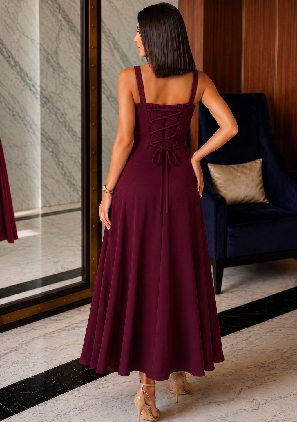 Amora Tie-Front Maxi Dress