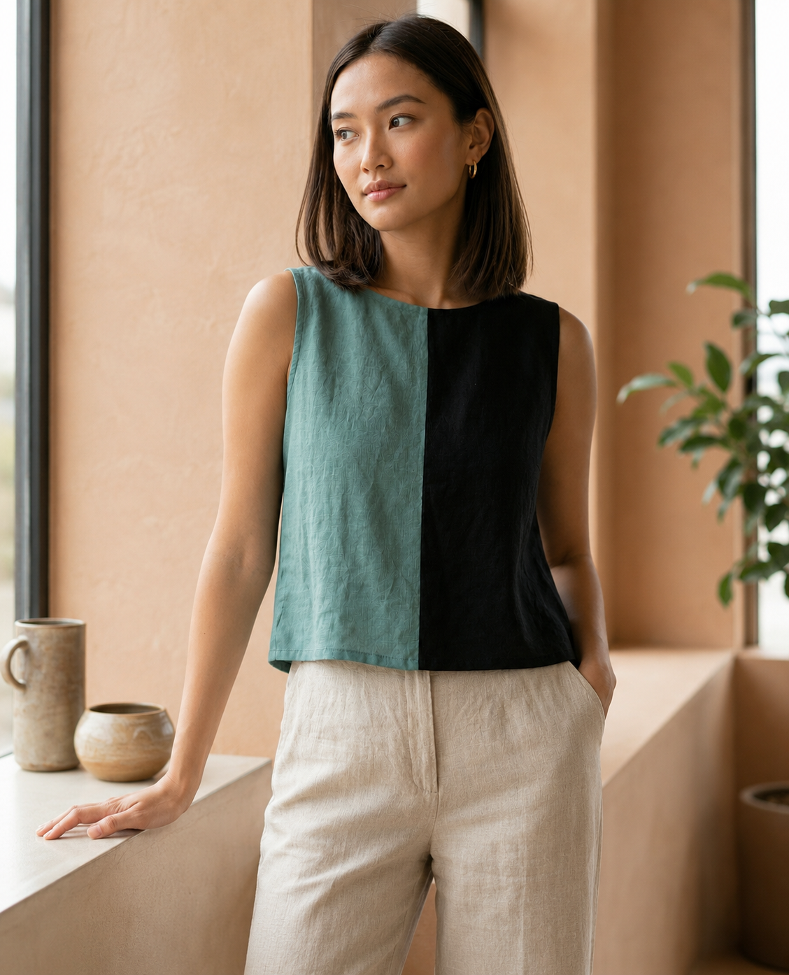 Workday colorblock Top