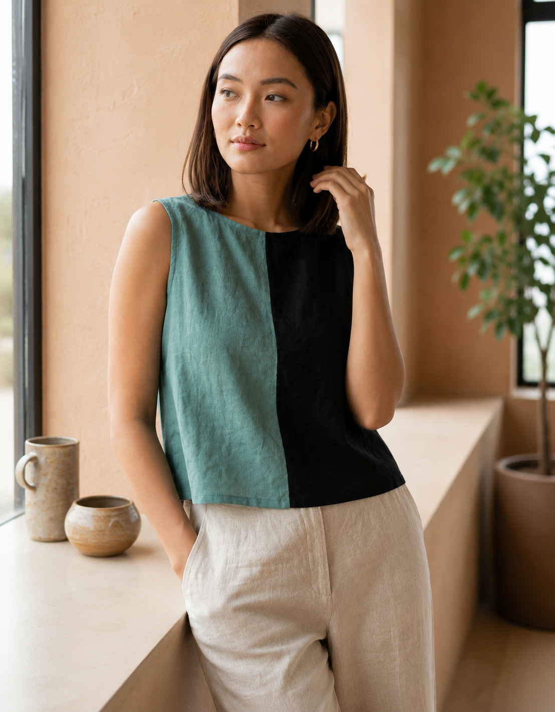 Workday colorblock Top