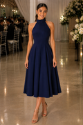 Evelyn Navy Dress
