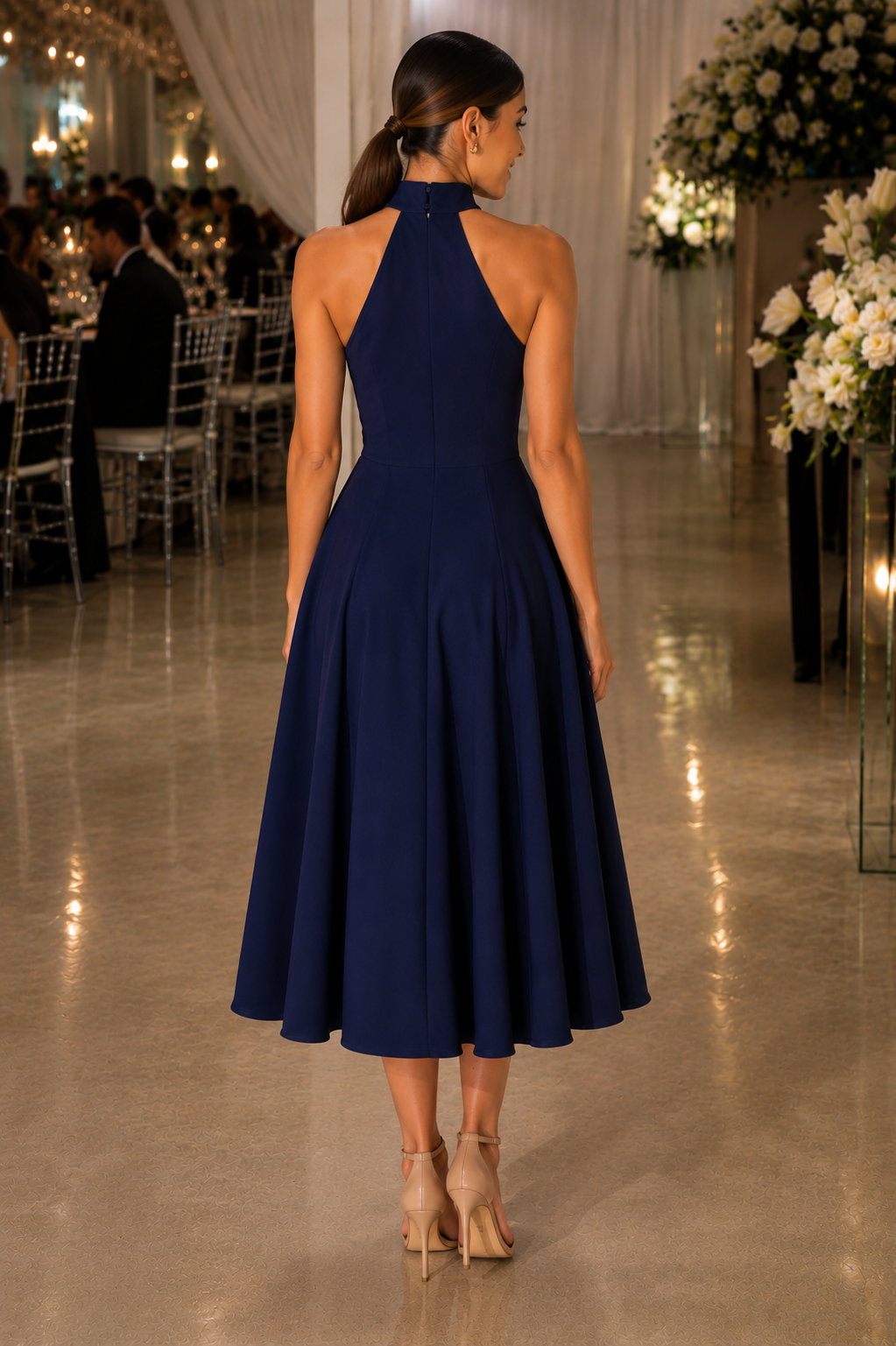 Evelyn Navy Dress
