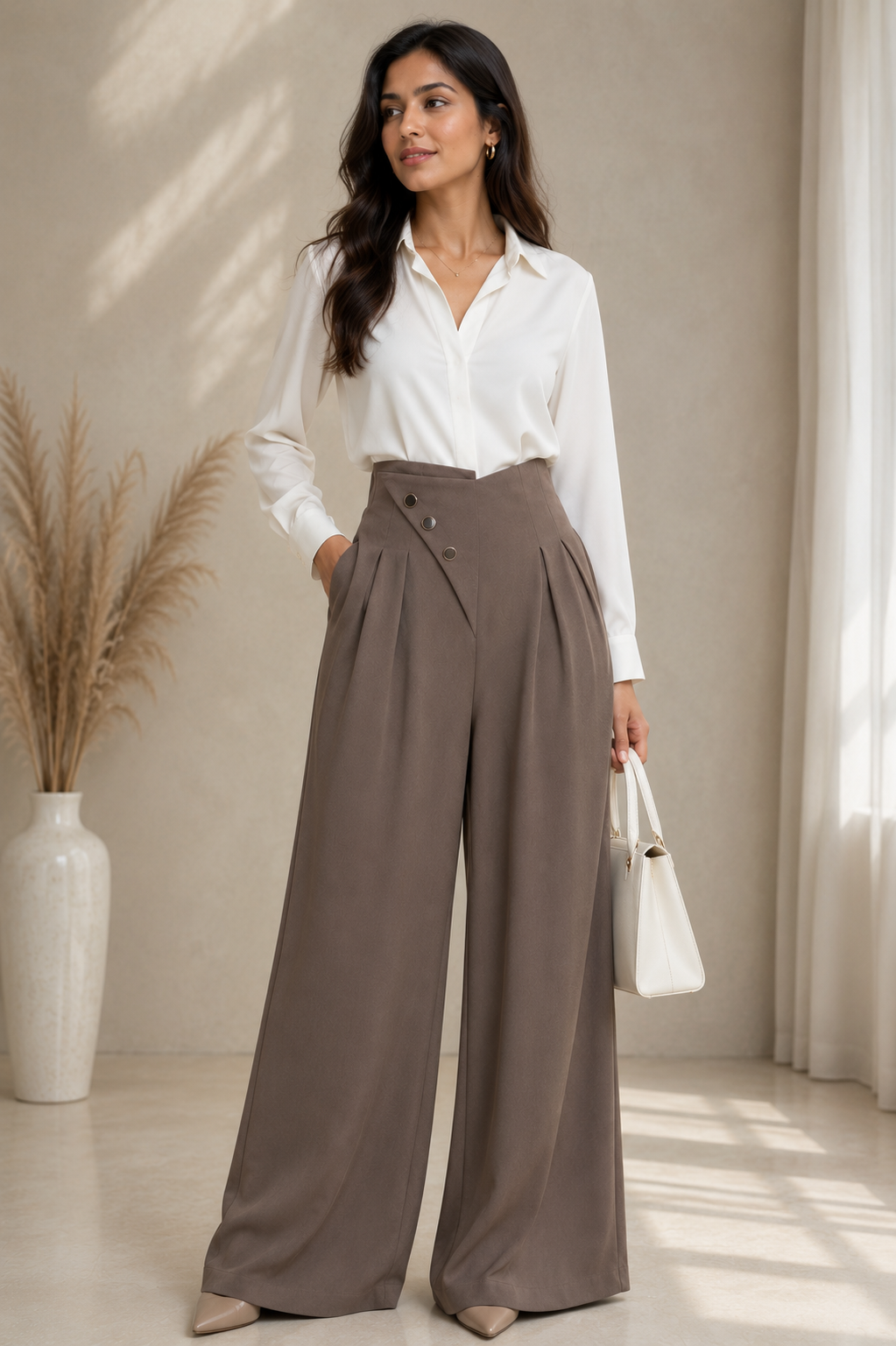 Sculpt Wrap Wide-Leg Trousers