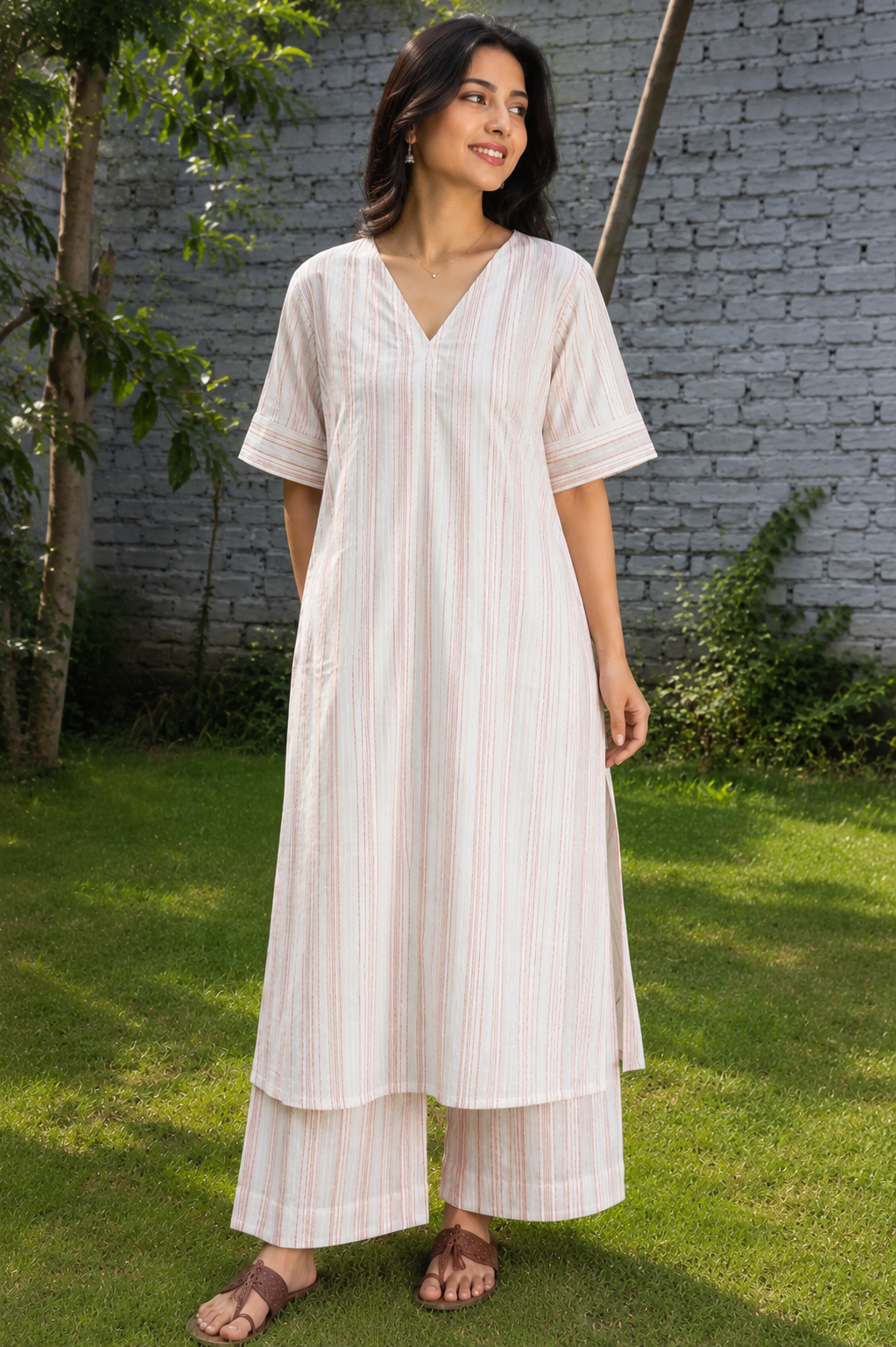 Ivory Blush Stripe Co-ord Set