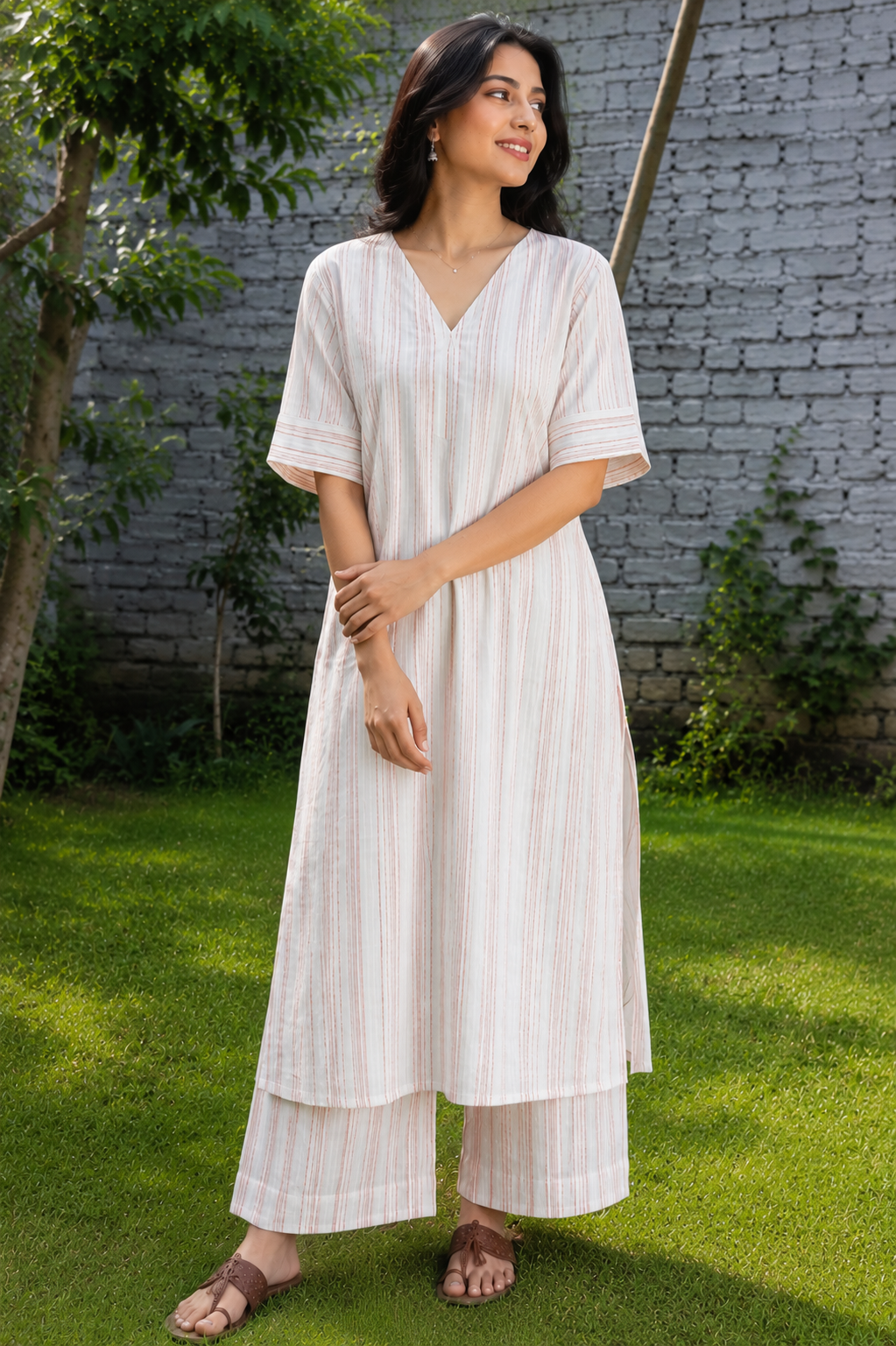 Ivory Blush Stripe Co-ord Set