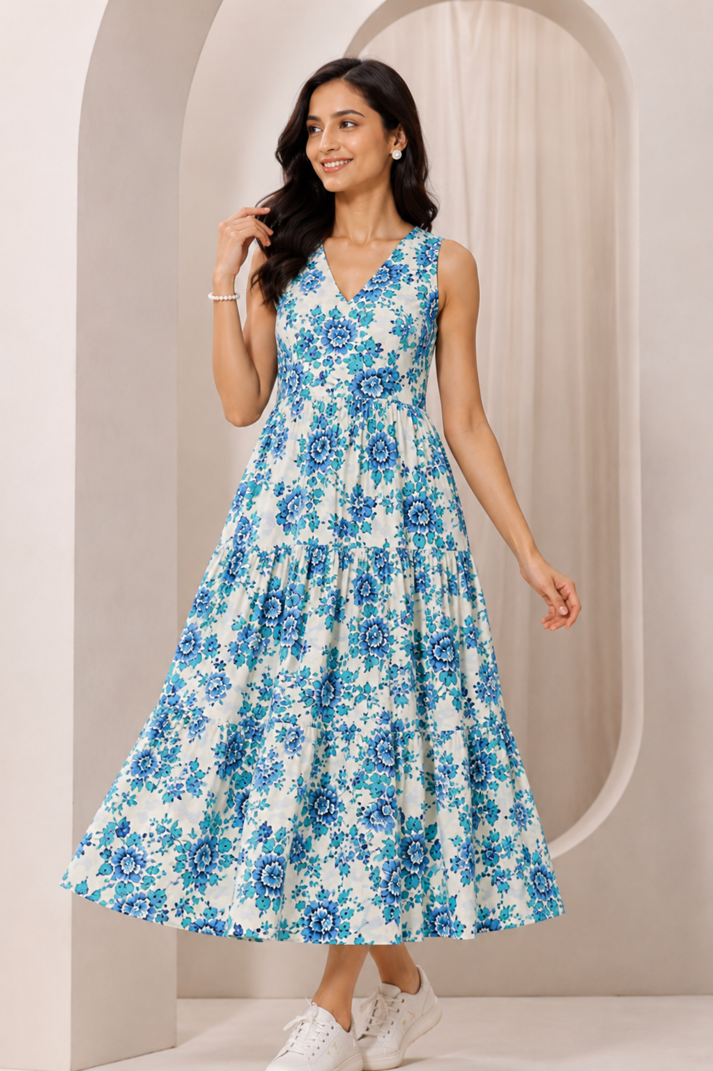 Riviera Bloom Sleeveless Maxi