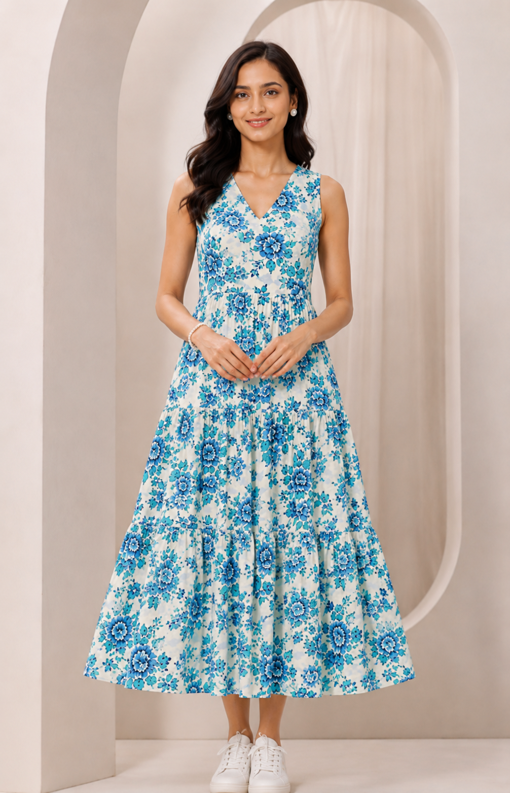 Riviera Bloom Sleeveless Maxi