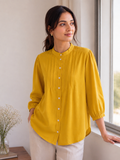 Mustard Grace Pintuck Top