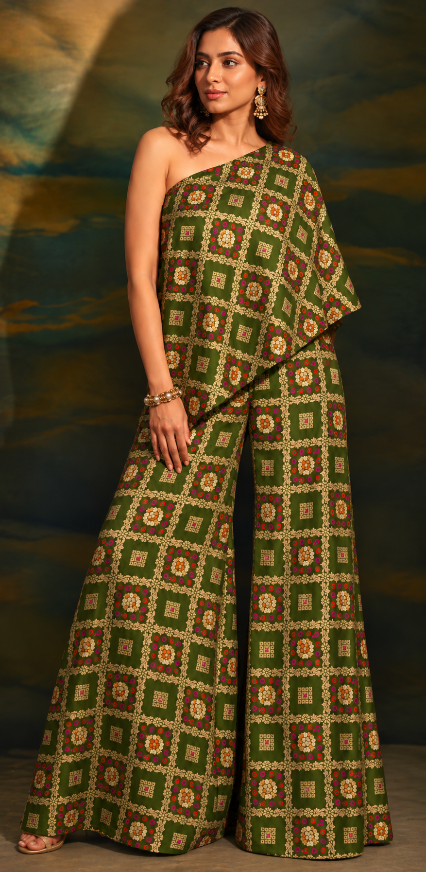 The Emerald Muse – One-Shoulder Co-ord Set