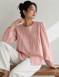 Blush Breeze Pleated Top