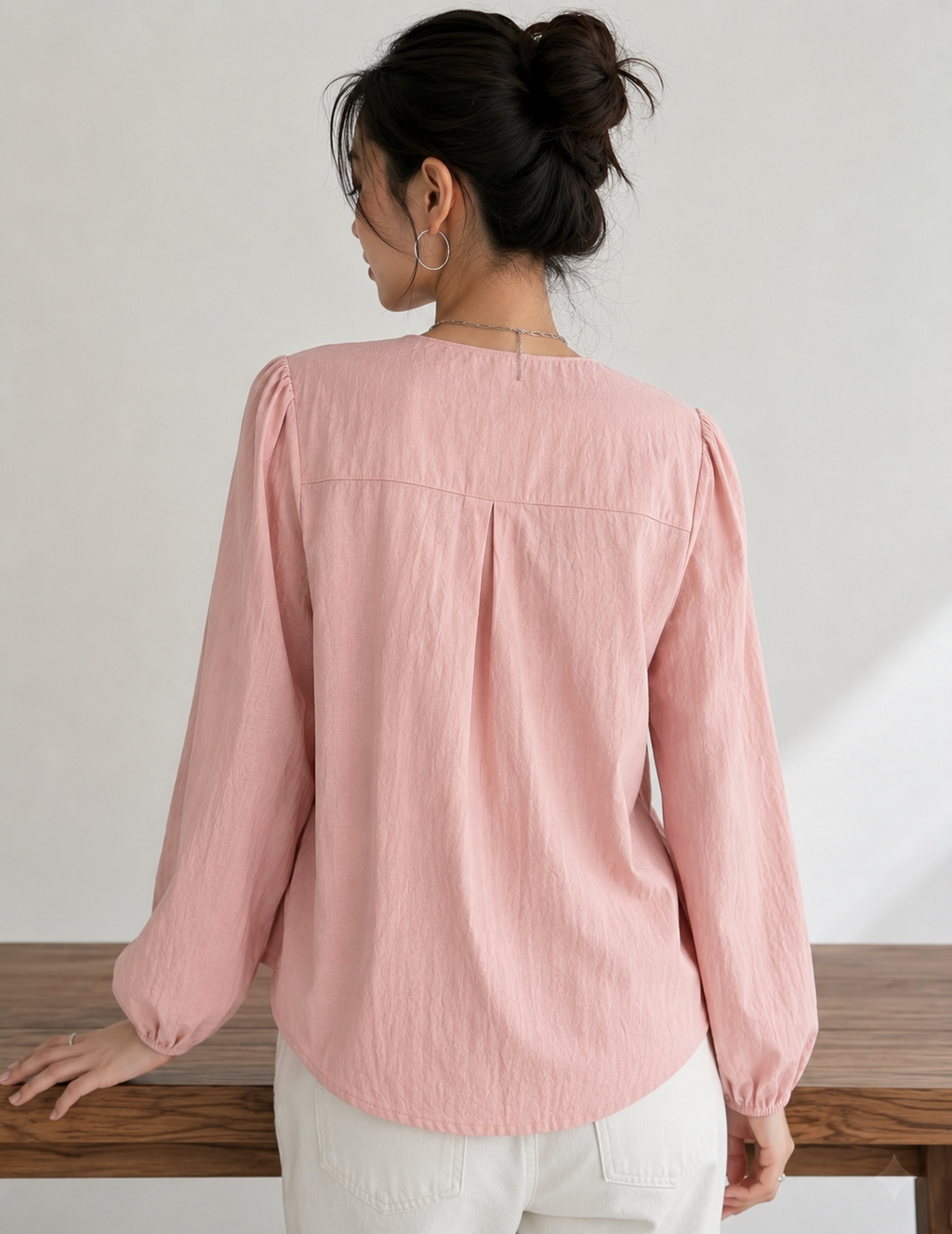 Blush Breeze Pleated Top
