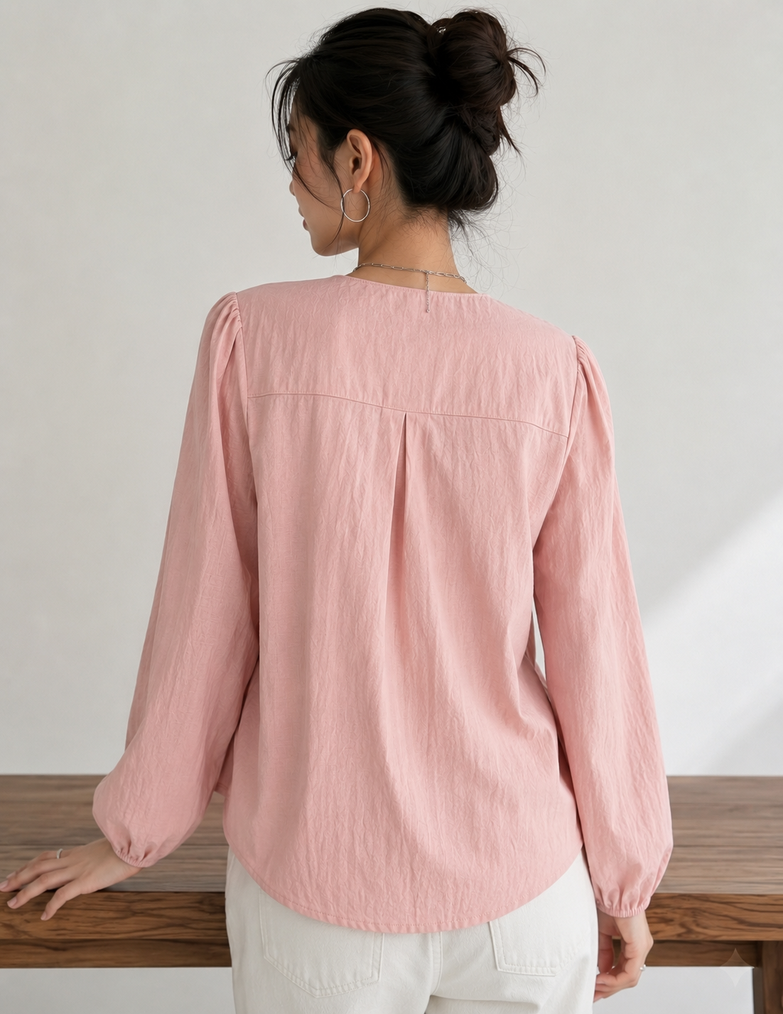 Blush Breeze Pleated Top