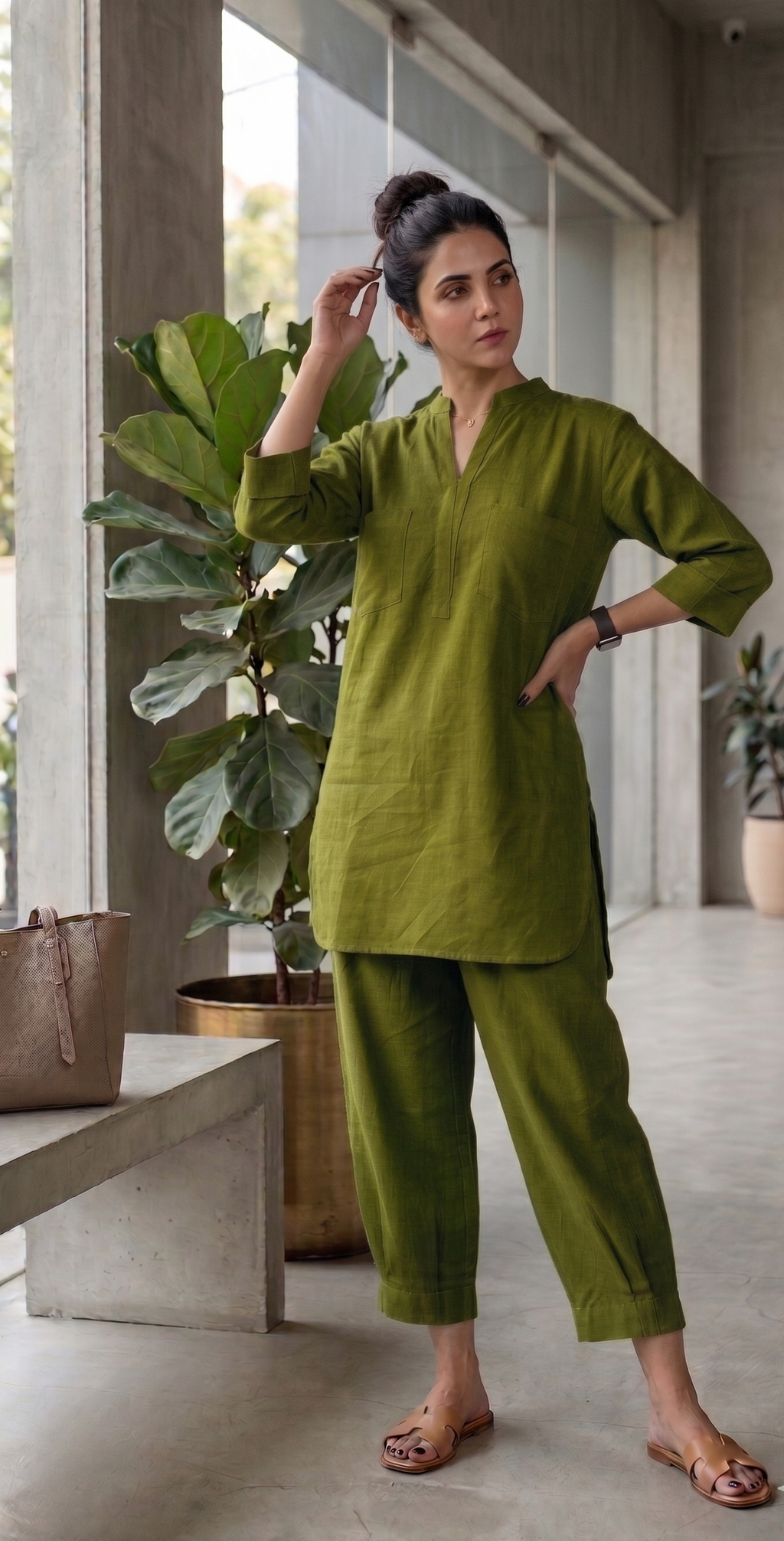 Olive Aura Co-ord Set