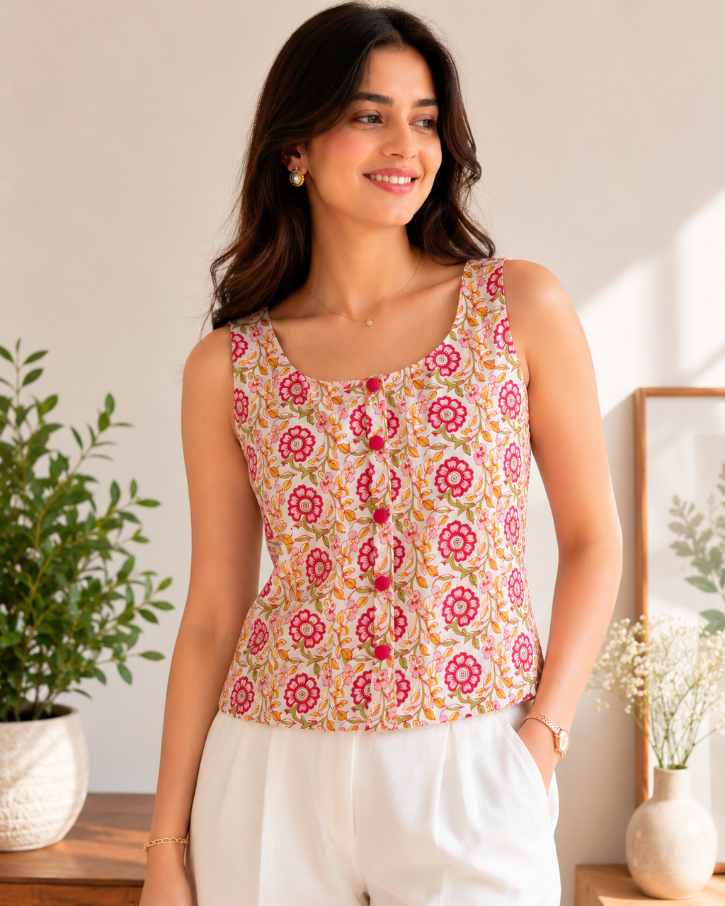 Gulabi Vines Top