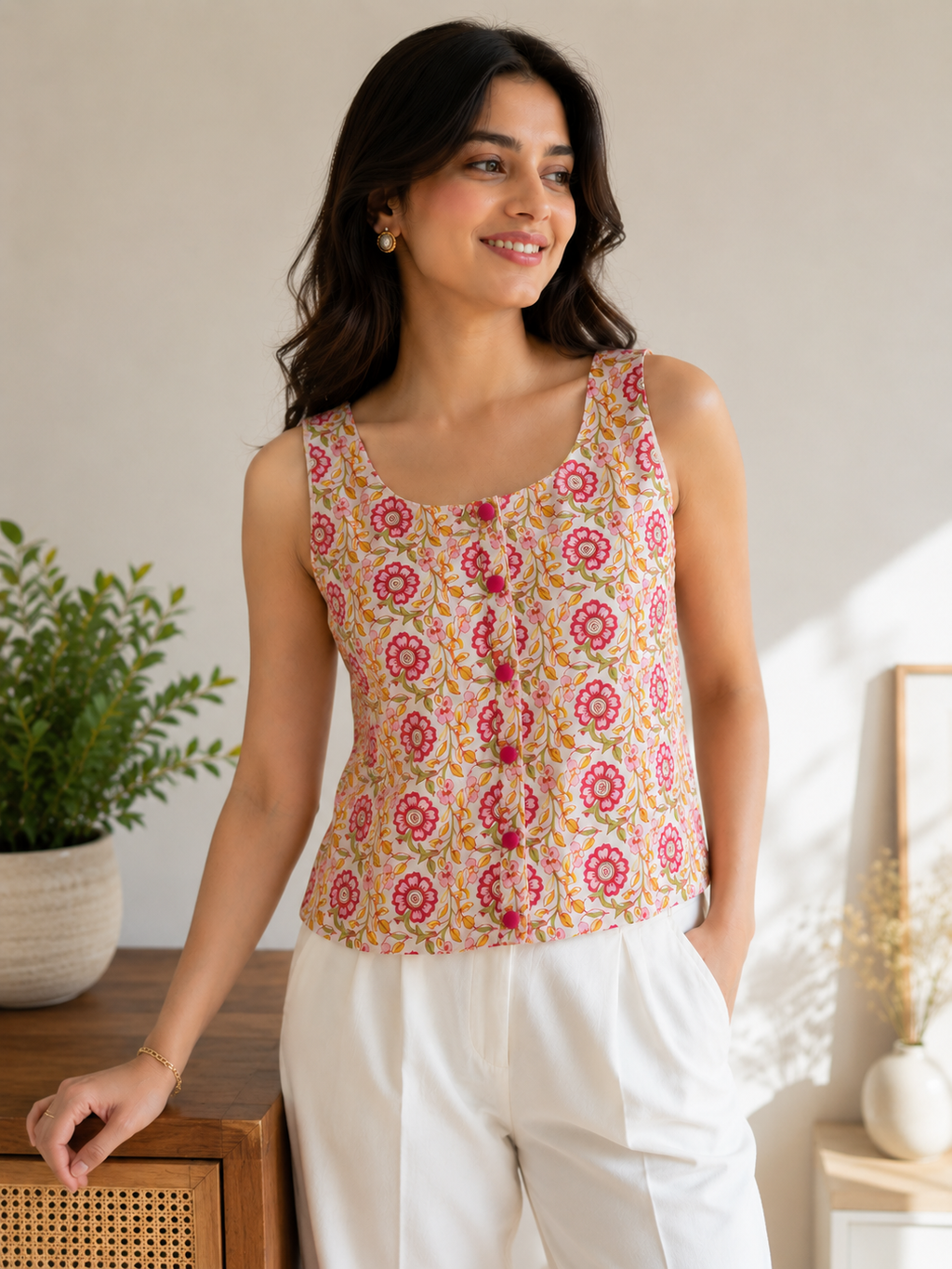 Gulabi Vines Top