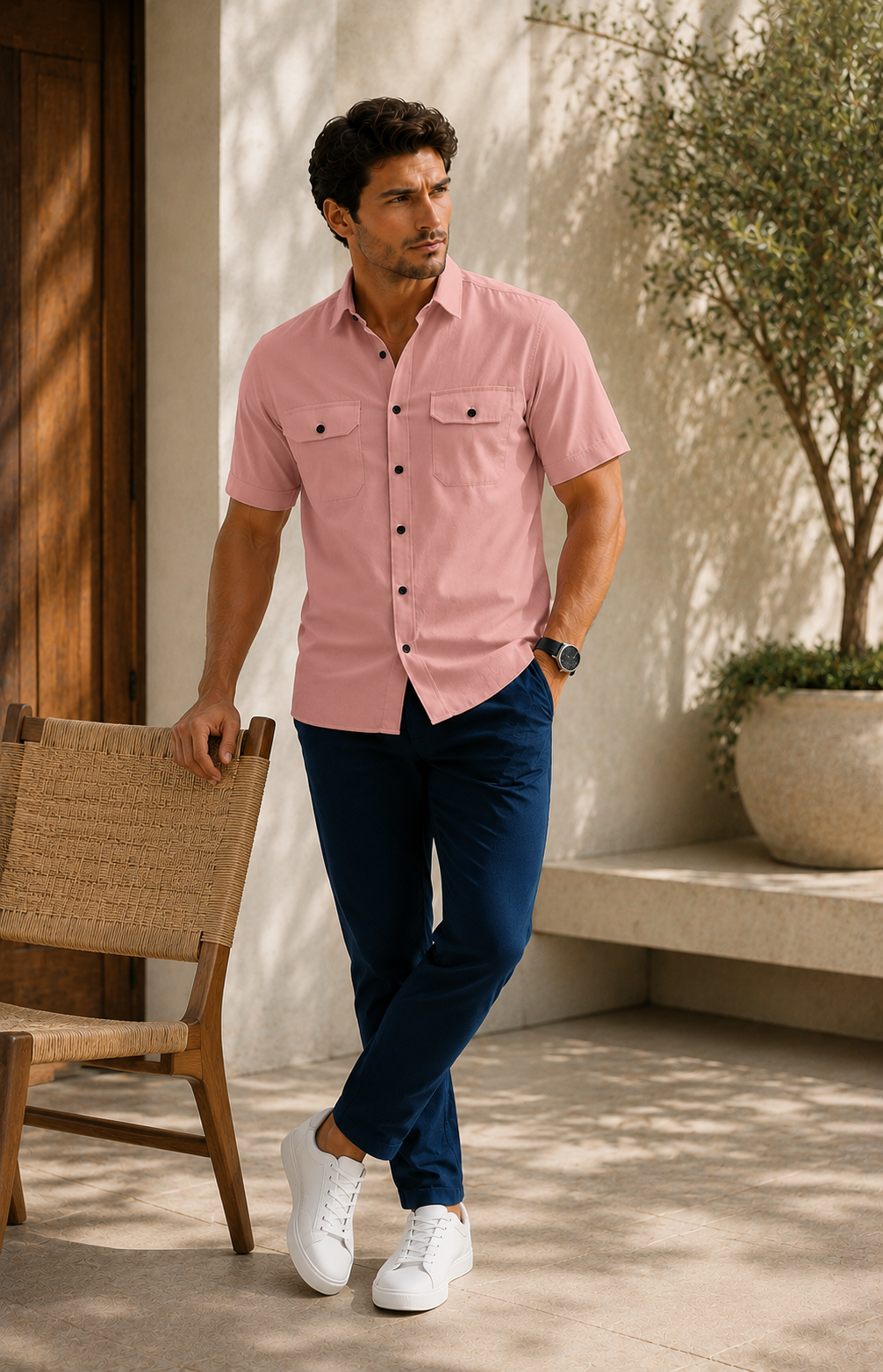 Soft Blush Twin Pocket Shirt