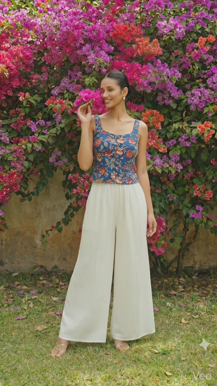 Vintage Floral Print Top – Summer Chic