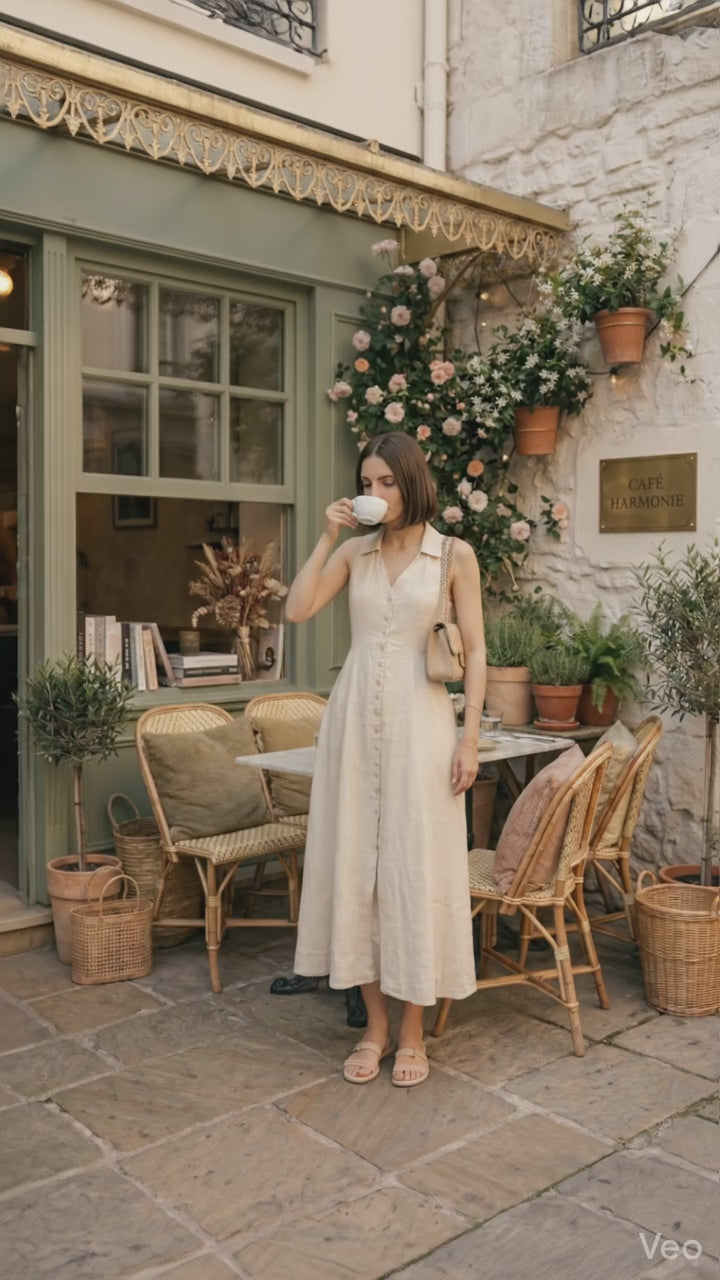 Ivory Shirt style Long Dress