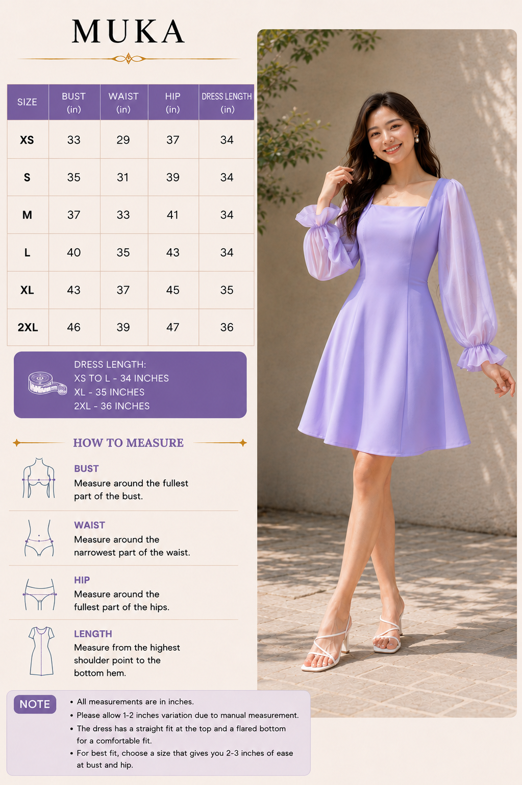Lilac Dream Puff-Sleeve Dress