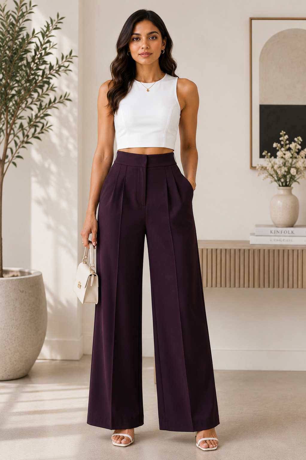 Wine Luxe Wide Leg Pants