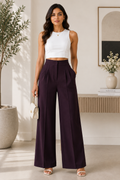 Wine Luxe Wide Leg Pants