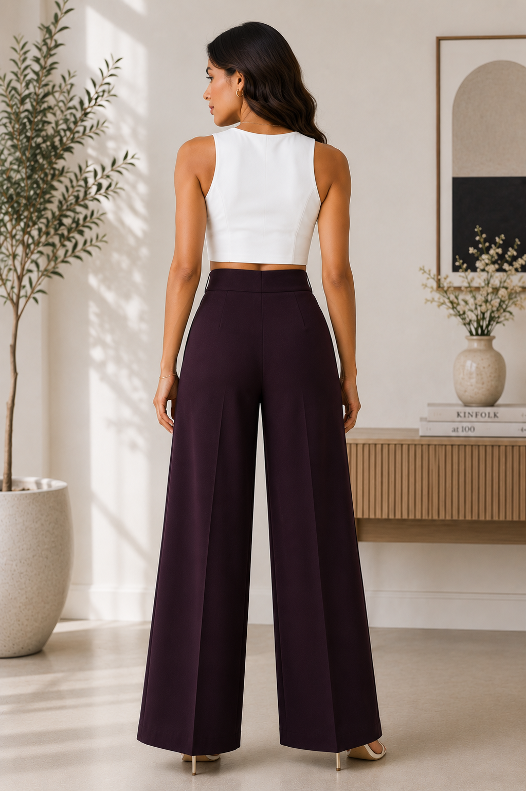 Wine Luxe Wide Leg Pants