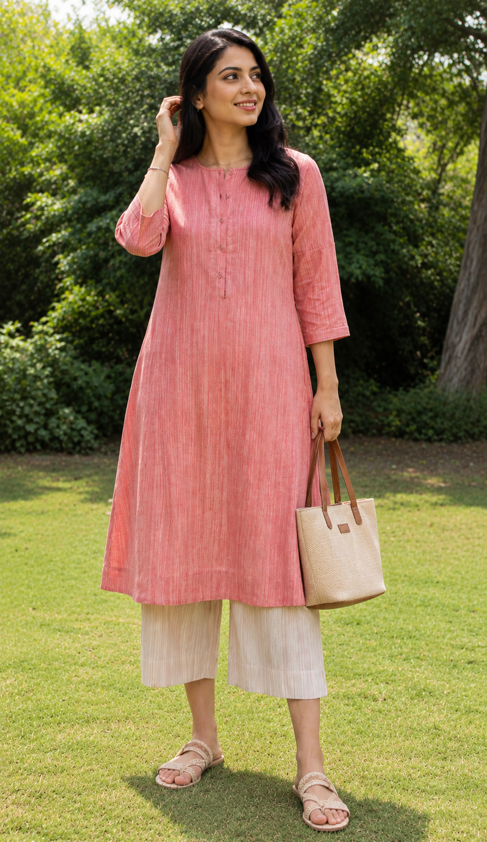 Coral Breeze Cotton co-ord set
