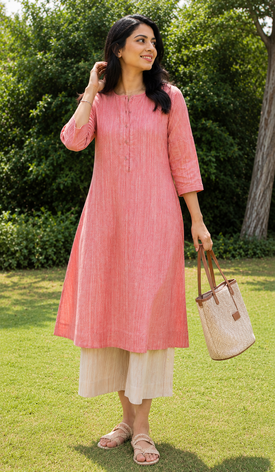 Coral Breeze Cotton co-ord set