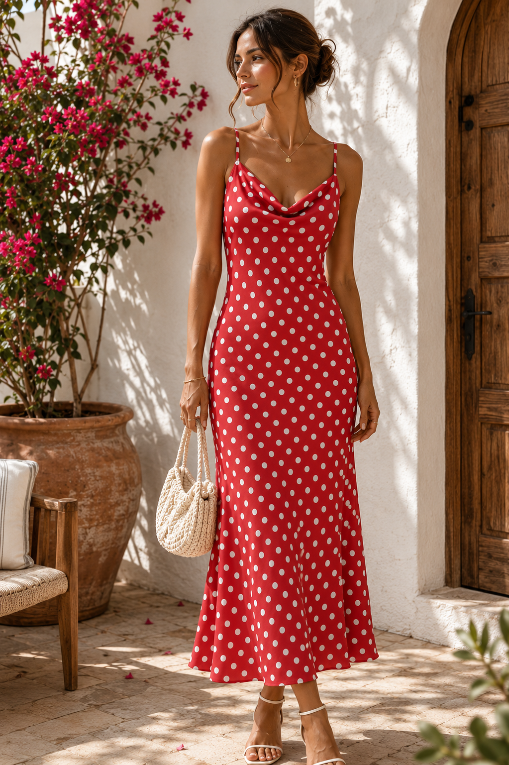 Cherry Dot Midi Dress