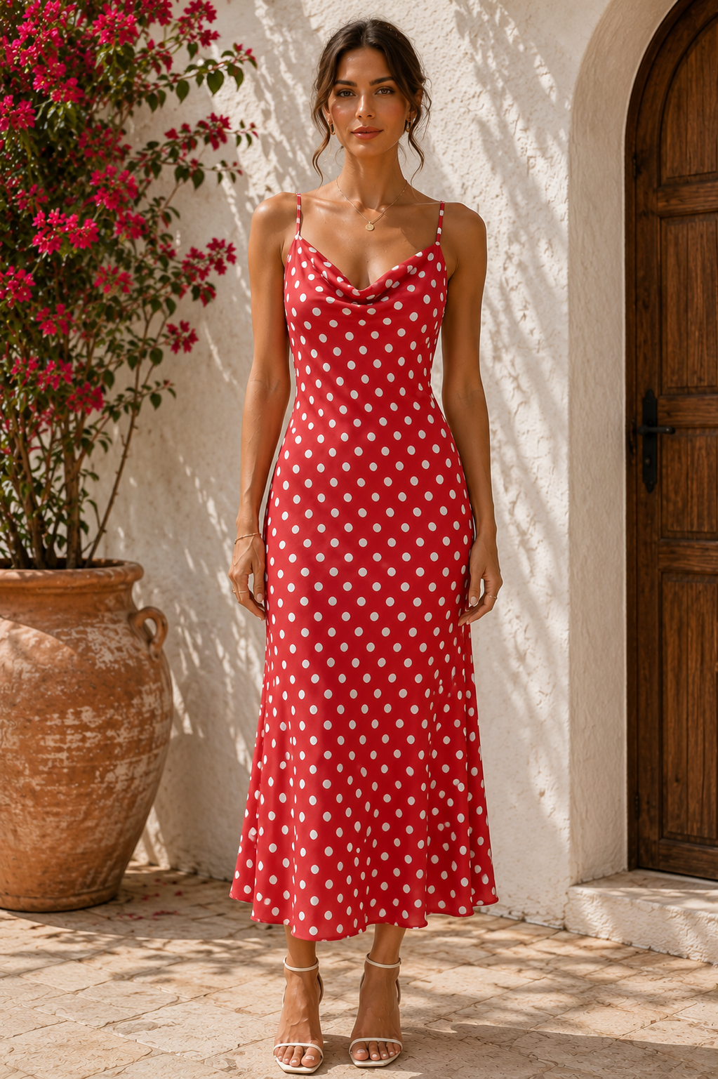 Cherry Dot Midi Dress