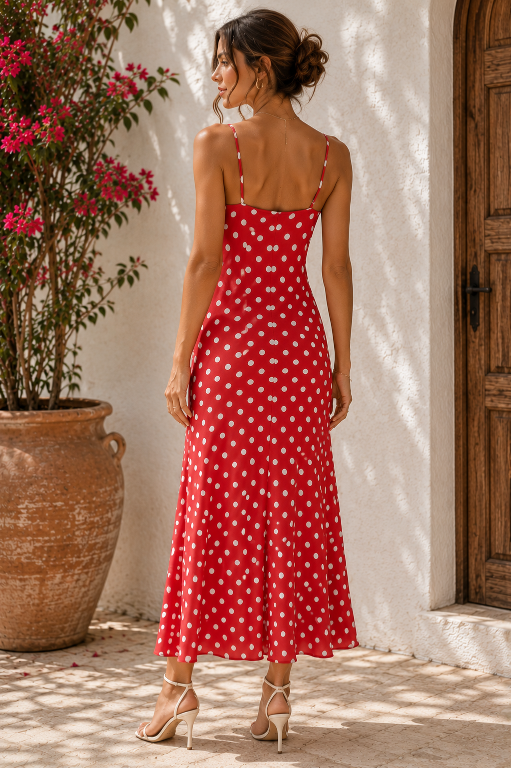 Cherry Dot Midi Dress