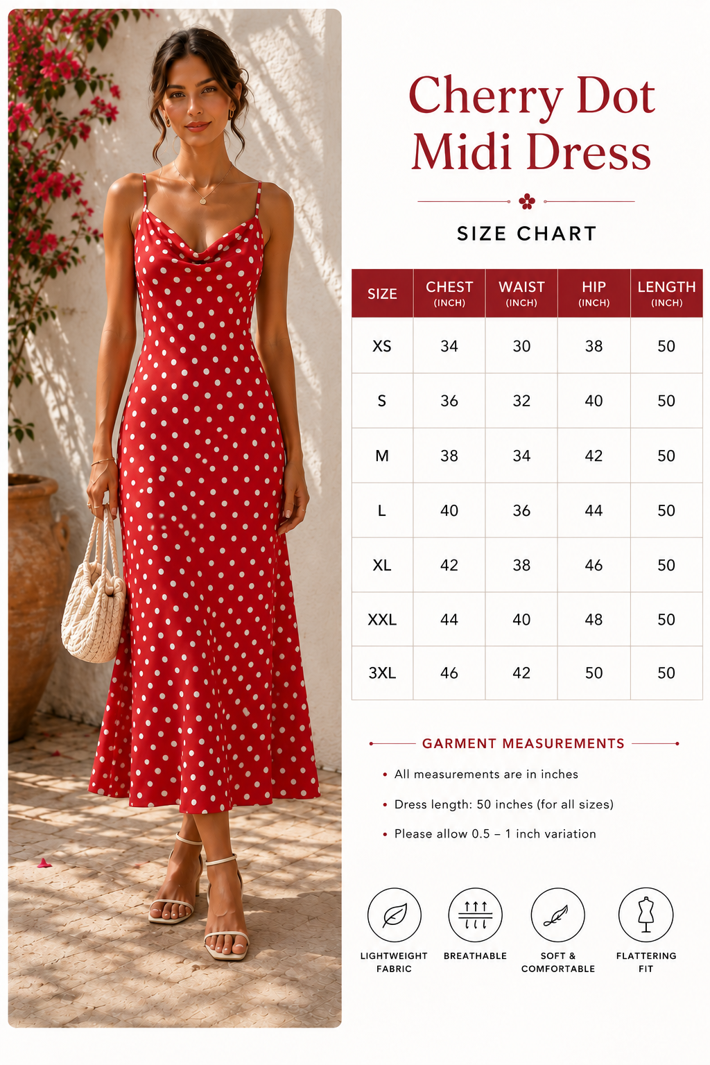 Cherry Dot Midi Dress
