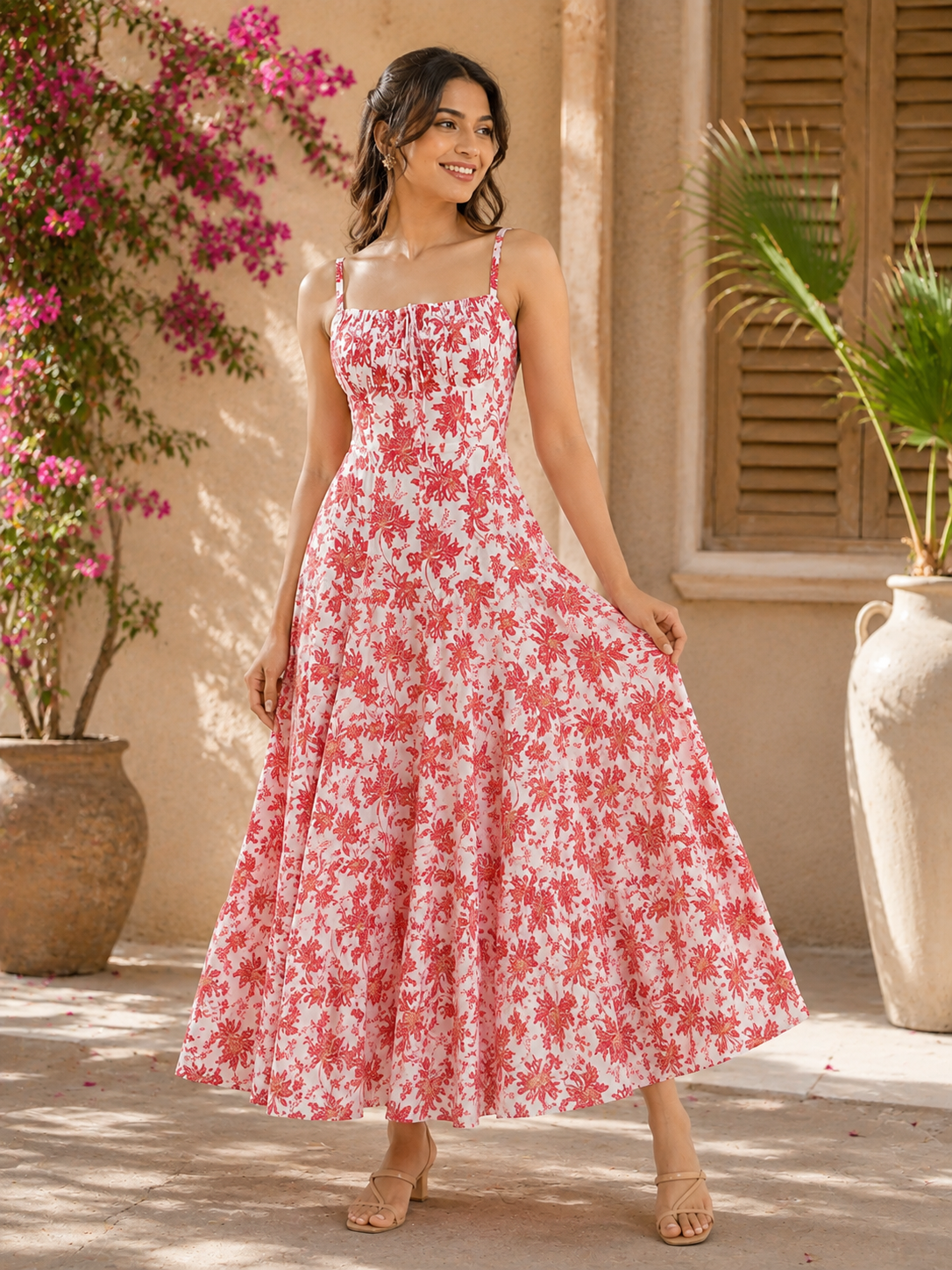 Rose Bloom Maxi Dress