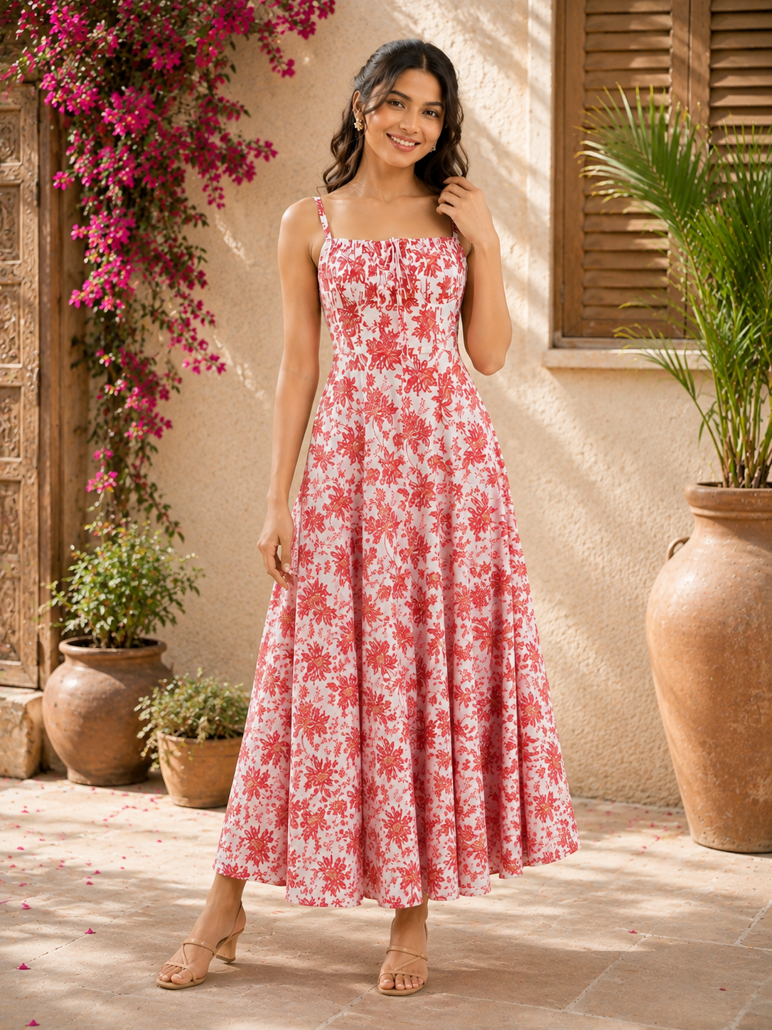 Rose Bloom Maxi Dress