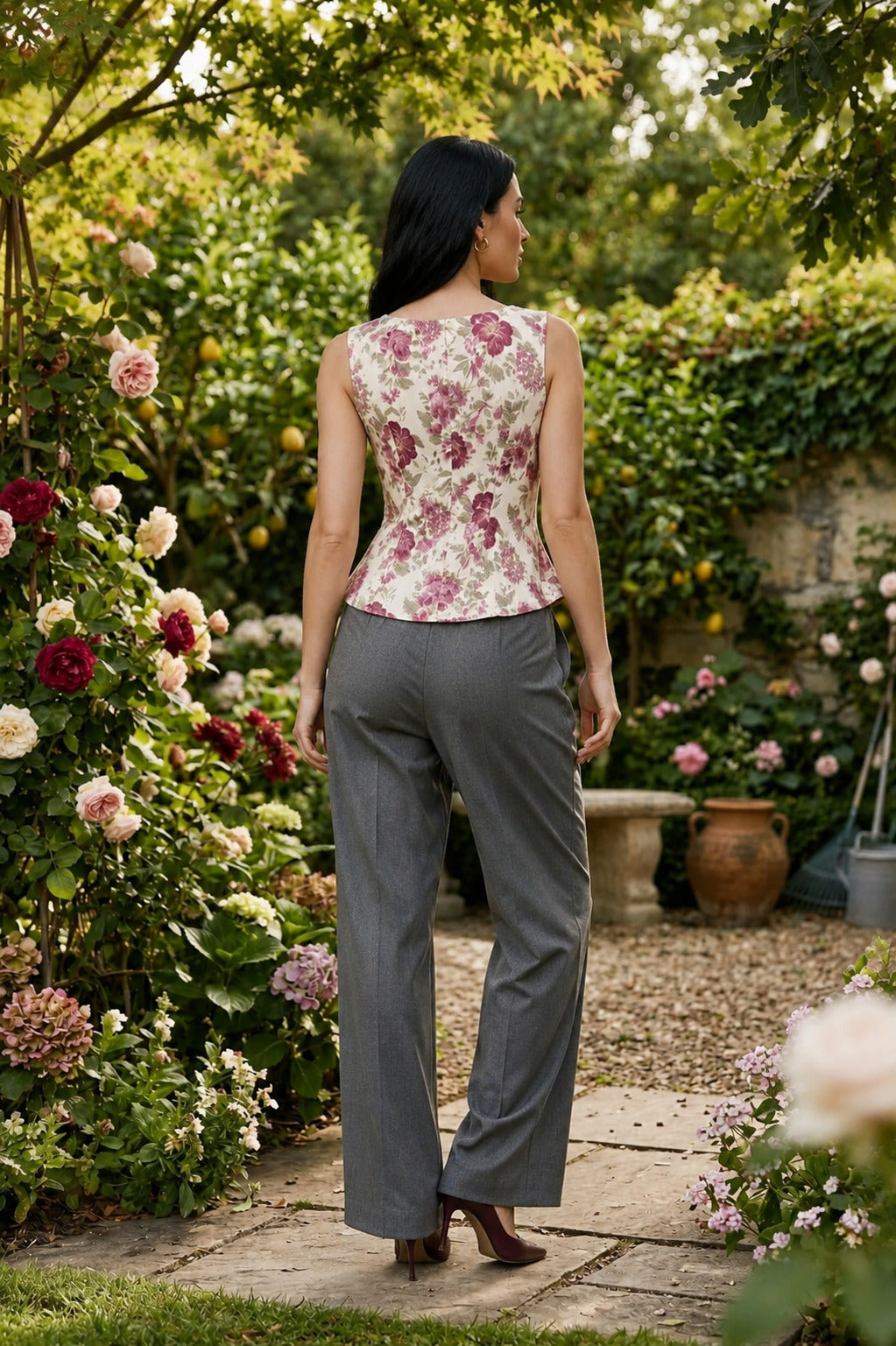 Rose Meadow Tie-Up Top