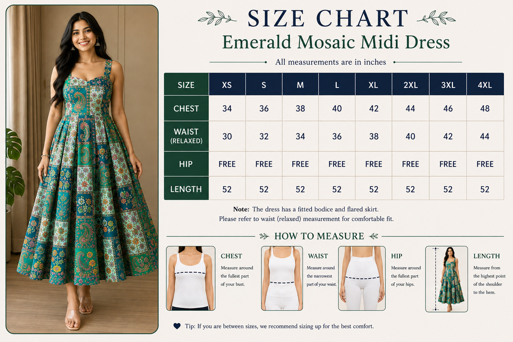 Emerald Mosaic Midi Dress