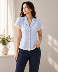 Coastal Breeze Striped Lace Top