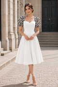 Luxe Petal Puff-Sleeve Dress