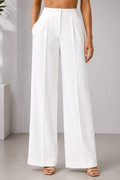 Ivory Flow Wide-Leg Trousers