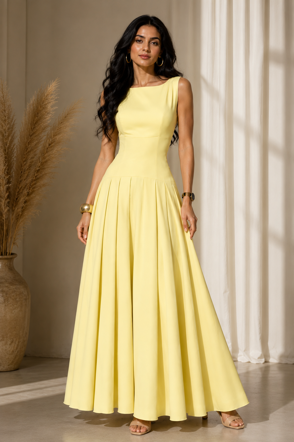 Lemon Aura Maxi Dress
