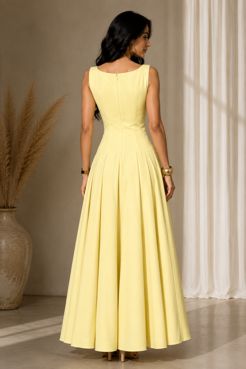 Lemon Aura Maxi Dress