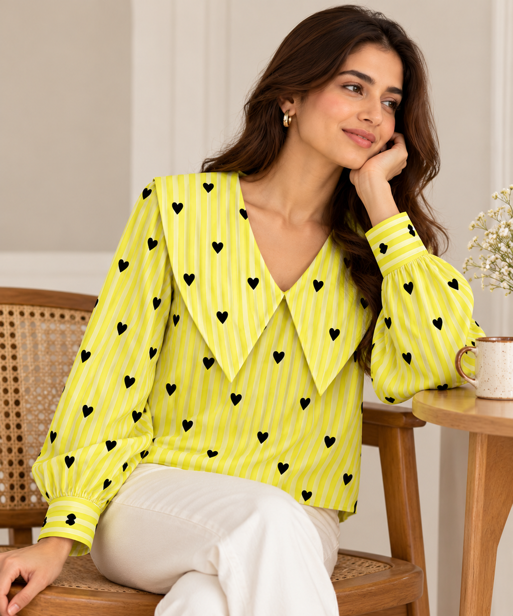 Lemon Love — Heart Stripe Shirt