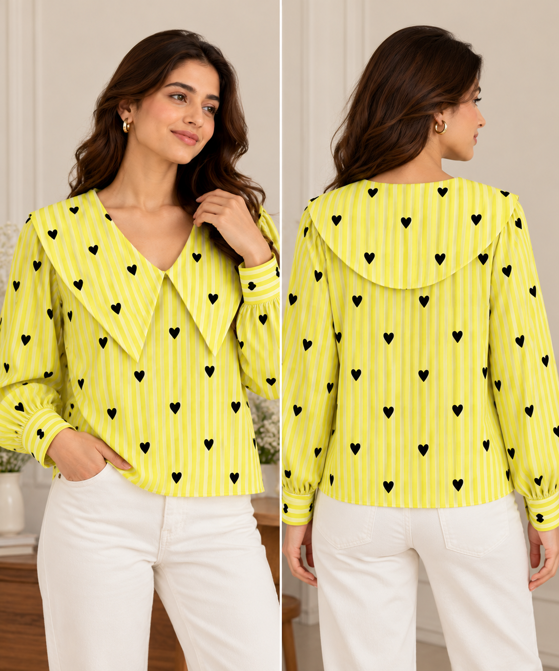 Lemon Love — Heart Stripe Shirt